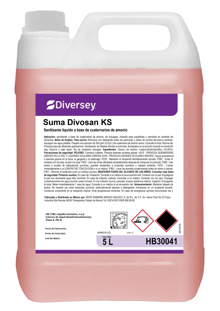DIVOSAN K 5L - Sanitizante líquido a base de amonio cuaternario